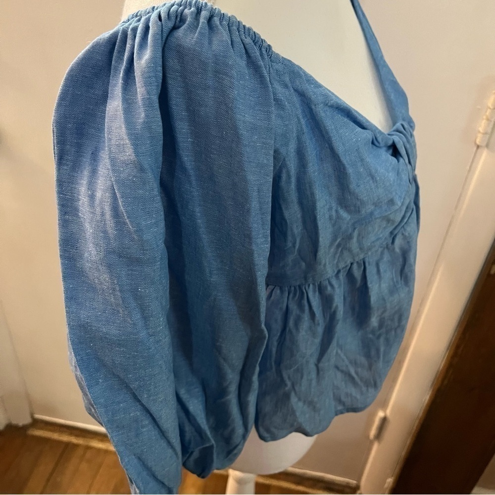 ZARA linen blend knotted top (L) - Picture 9 of 17